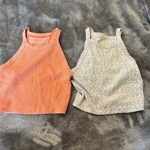 AE- Cropped Tank Tops - Orange and Multicolor XS juniors